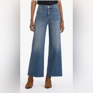 Meg High Rise Fab Ab Wide Leg Raw Hem